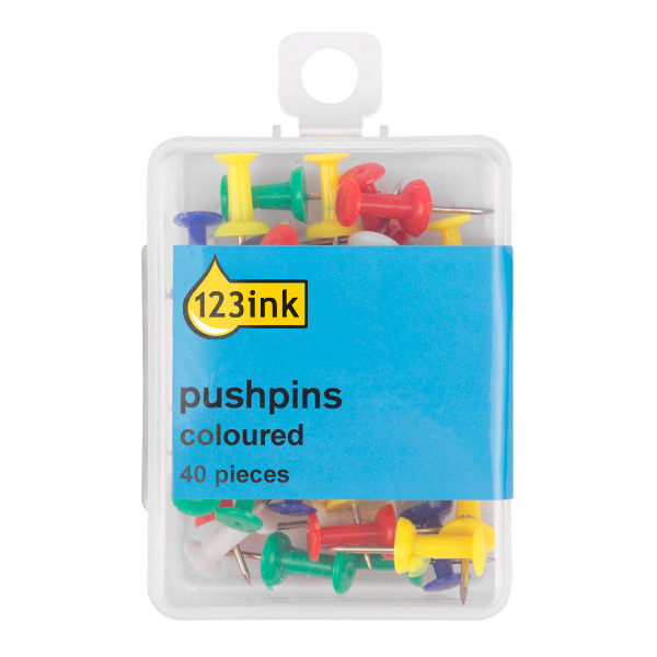 123ink coloured pushpins (40-pack) AL-662-26C K-28001C 301108 - 1