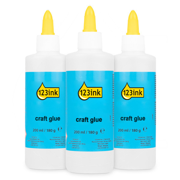 123ink craft glue bottle, 200ml (3-pack)  301063 - 1
