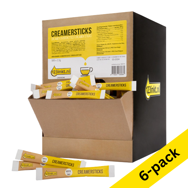 123ink creamer sticks, 2.5g (6 x 500-pack)  200253 - 1