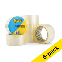 123ink extra strong transparent packaging tape, 50mm x 66m (6 rolls) 302886