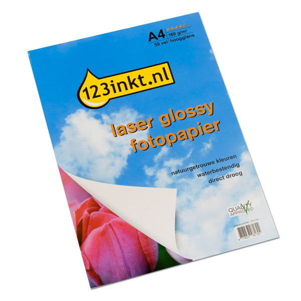 123ink glossy A4 laser photo paper, 160g (150 sheets) (3-pack) CG965AC 301001 - 1