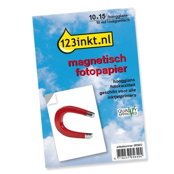 123ink glossy magentic photo paper, 10cm x 15cm (10 sheets) 3634C002C 060952 - 1