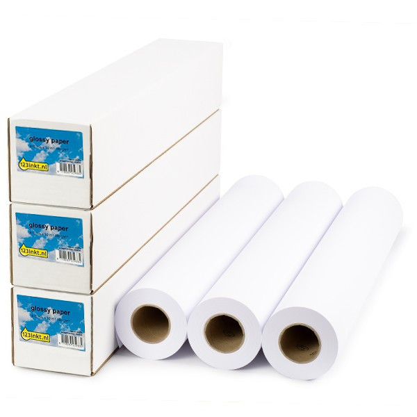 123ink glossy paper roll, 610mm x 30m (190 g/m²) | 3-pack 302098 - 1