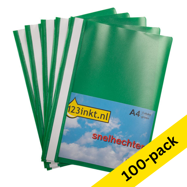 123ink green A4 project folder (100-pack) 302855 - 1