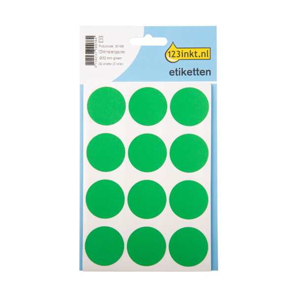 123ink green marking dots, Ø 32mm (240 labels) AV-PET30VC 301489 - 1