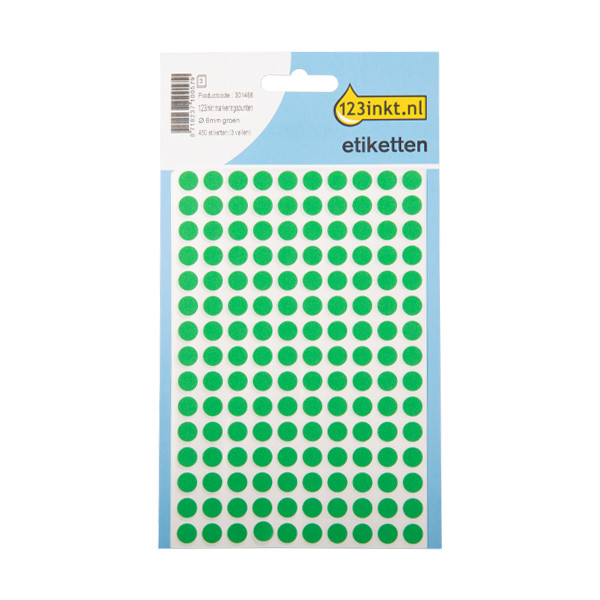123ink green marking dots, Ø 8mm (450 labels) 3012C 3179C AV-PSA08VC 301468 - 1