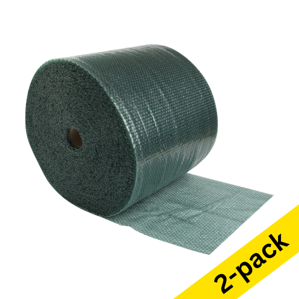 123ink green recycled bubble wrap, 50cm x 100m (2-pack) 302879 - 1