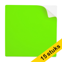 123ink green reusable self-adhesive notes, 10cm x 10cm (15-pack) 302127