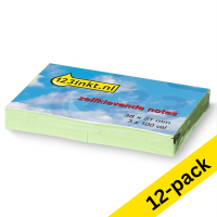 123ink green self-adhesive notes, 100 sheets, 38mm x 51mm (12-pack)  300270