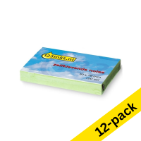 123ink green self-adhesive notes, 100 sheets, 51mm x 76mm (12-pack)  300203