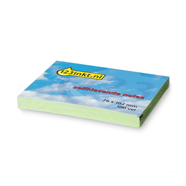 123ink green self-adhesive notes, 100 sheets, 76mm x 102mm 21153 657 300047 - 1