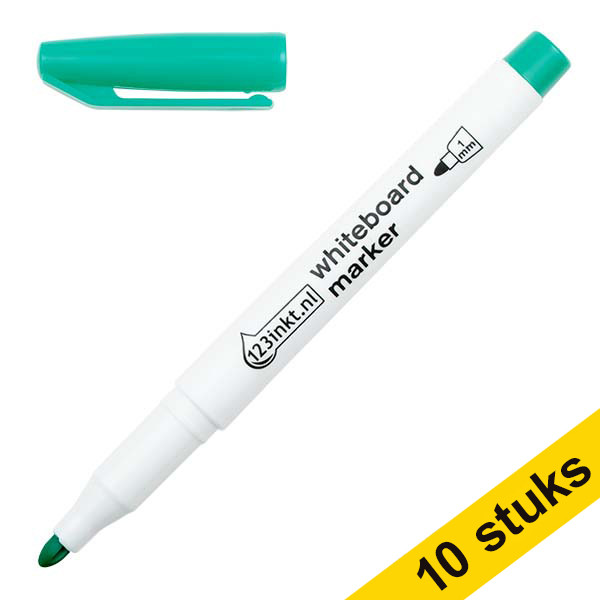 123ink green whiteboard marker (1mm round) (10-pack)  300894 - 1