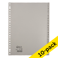 123ink grey A4 plastic tabs with indexes 1-31 (23 holes) (10-pack)  301886