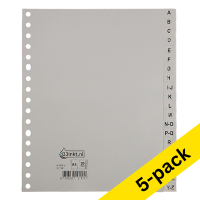 123ink grey A5 plastic tabs with A-Z tabs (17 holes) (5-pack)  301891