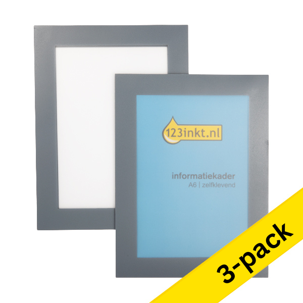 123ink grey A6 self-adhesive information frame (3 x 2-pack)  301730 - 1
