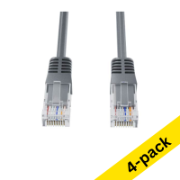 123ink grey Cat5e network cable, 1m (4-pack)