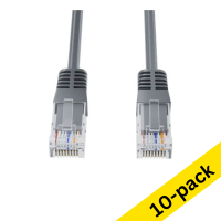 123ink grey Cat6 U/UTP network cable, 0.25m (10-pack)  302489