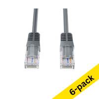 123ink grey Cat6a U/UTP network cable, 0.5m | 6-pack 302499
