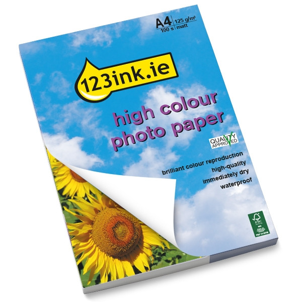 123ink high colour matte photo paper, A4, 125g (100 sheets) Q6593AC 064010 - 1