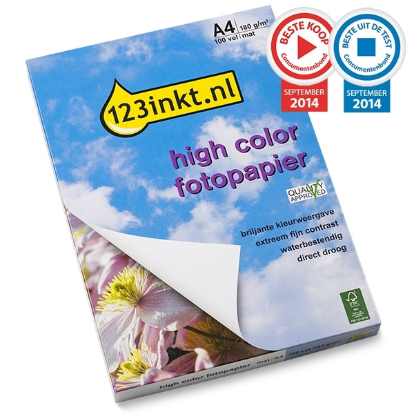 123ink high colour matte photo paper, A4, 180g (100 sheets)  064022 - 1