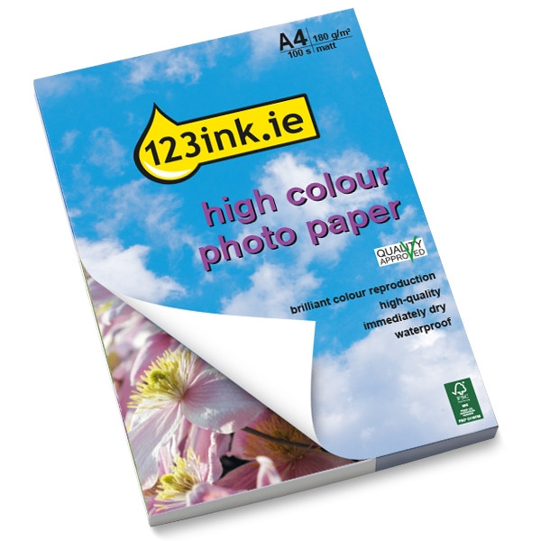 123ink high colour matte photo paper, A4, 180g (100 sheets) C13S041256C Q6592AC 064020 - 1