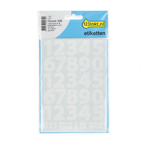 123ink large white 0-9 labels 303002 - 1