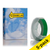 123ink letter press S0898160 white on green embossing tape | 5-pack 650771