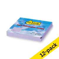 123ink lilac self-adhesive notes, 100 sheets, 76mm x 76mm (12-pack)  300491
