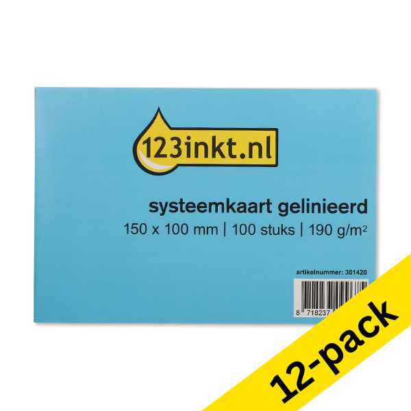 123ink lined system card, 150mm x 100mm (12 x 100-pack) 301421 - 1