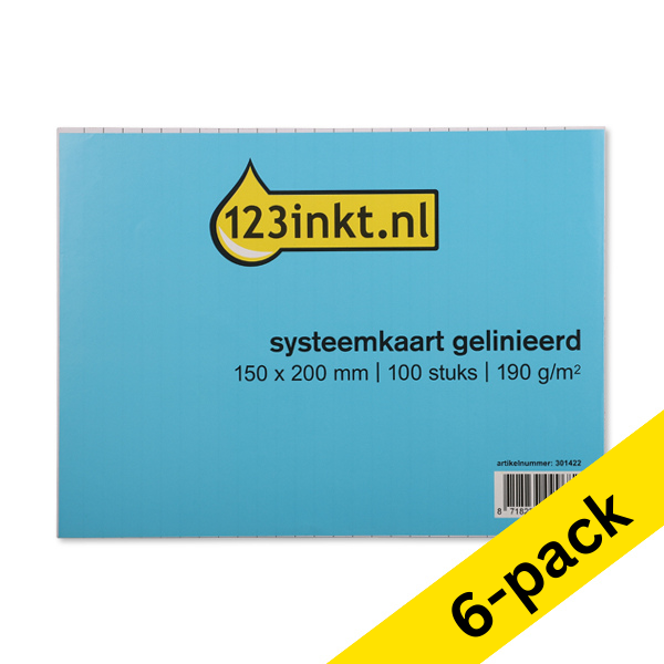 123ink lined system card, 150mm x 200mm (6 x 100-pack)  301423 - 1