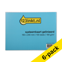 123ink lined system card, 150mm x 200mm (6 x 100-pack) 301423