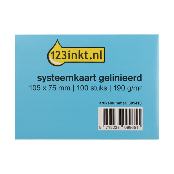 123ink lined system cards, 105mm x 75mm (100-pack) 13800BC K-6109C 301416 - 1
