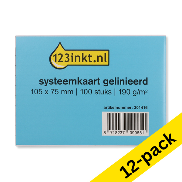 123ink lined system cards, 105mm x 75mm (12 x 100-pack) 301417 - 1