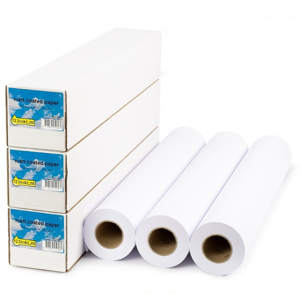 123ink matte coated paper roll, 610mm x 30m (120 g/m²) | 3-pack 302095 - 1
