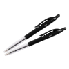 123ink medium black ballpoint pen with push button (2-pack)
