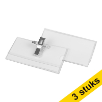 123ink name badge with combination clip, 75mm x 40mm (25-pack) (3-pack)