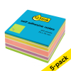 123ink neon green adhesive notes cube, 400 sheets, 76mm x 76mm (5-pack)