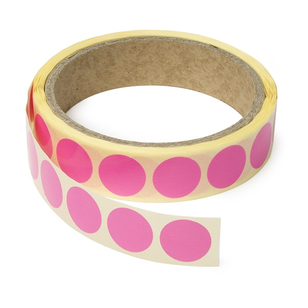 123ink neon pink marking dots Ø 18mm (1,000 labels)  300807 - 1