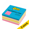 123ink neon pink mini cube self-adhesive notes, 250 sheets, 51mm x 51mm (5-pack)