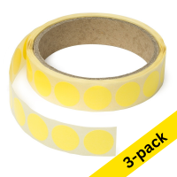 123ink neon yellow marking dots Ø 18mm (3 x 1,000 labels)  035242