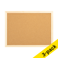 123ink notice board with wooden frame, 30cm x 40cm (3-pack)