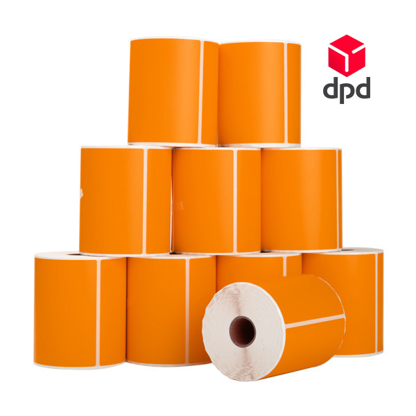 123ink orange DPD shipping labels, 102 x 152mm | 10-pack 653388 - 1