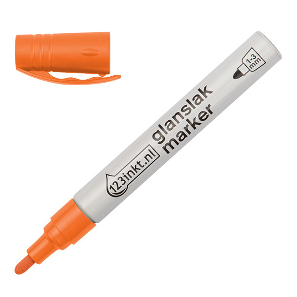 123ink orange gloss paint marker (1mm - 3mm round) 4-750-9-006C 300830 - 1
