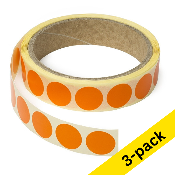 123ink orange marking dots Ø 18mm (3 x 1,000 labels)  035235 - 1
