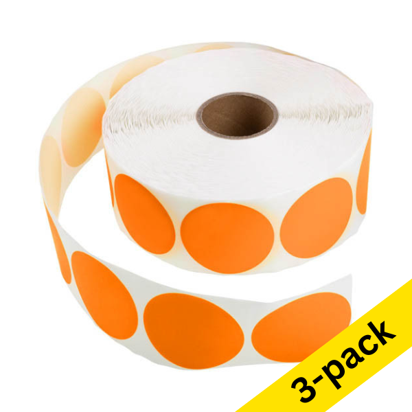 123ink orange marking dots Ø 50mm (3 x 1,000 labels) 303012 - 1