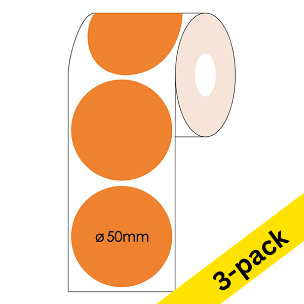 123ink orange marking dots Ø 50mm (3 x 2,000 labels)  302363 - 1