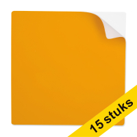 123ink orange reusable self-adhesive notes, 10cm x 10cm (15-pack) 302129