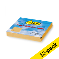 123ink orange self-adhesive notes, 100 sheets, 76mm x 76mm (12-pack)  300486