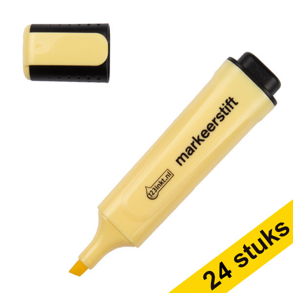 123ink pastel yellow highlighter (24-pack)  301358 - 1