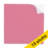 123ink pink reusable self-adhesive notes, 10cm x 10cm (15-pack) 302131 - 1